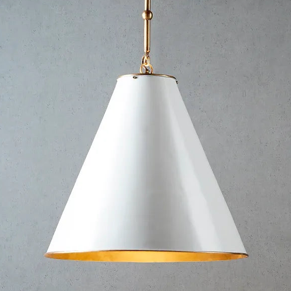 Monaco Brass Pendant White