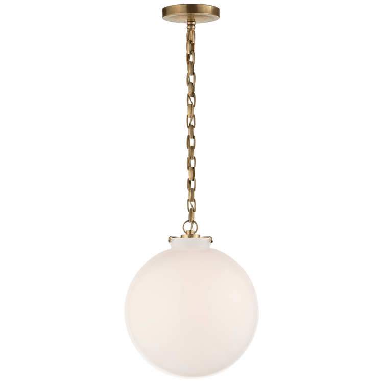 Katie Globe Pendant - White Glass