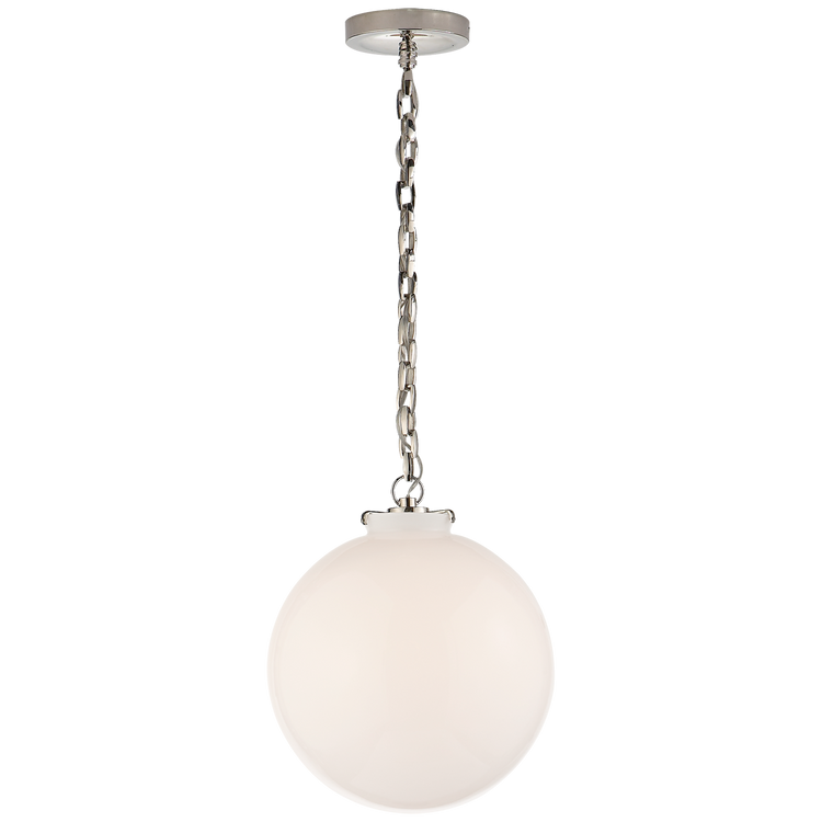 Katie Globe Pendant - White Glass