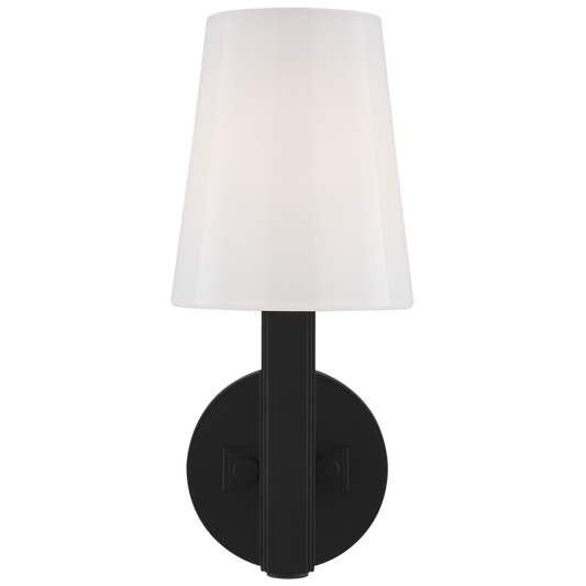 Logan Sconce with White Glass