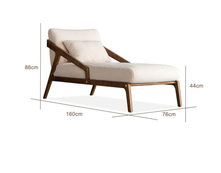 Ella Boucle Upholstered Mid-Century Chaise